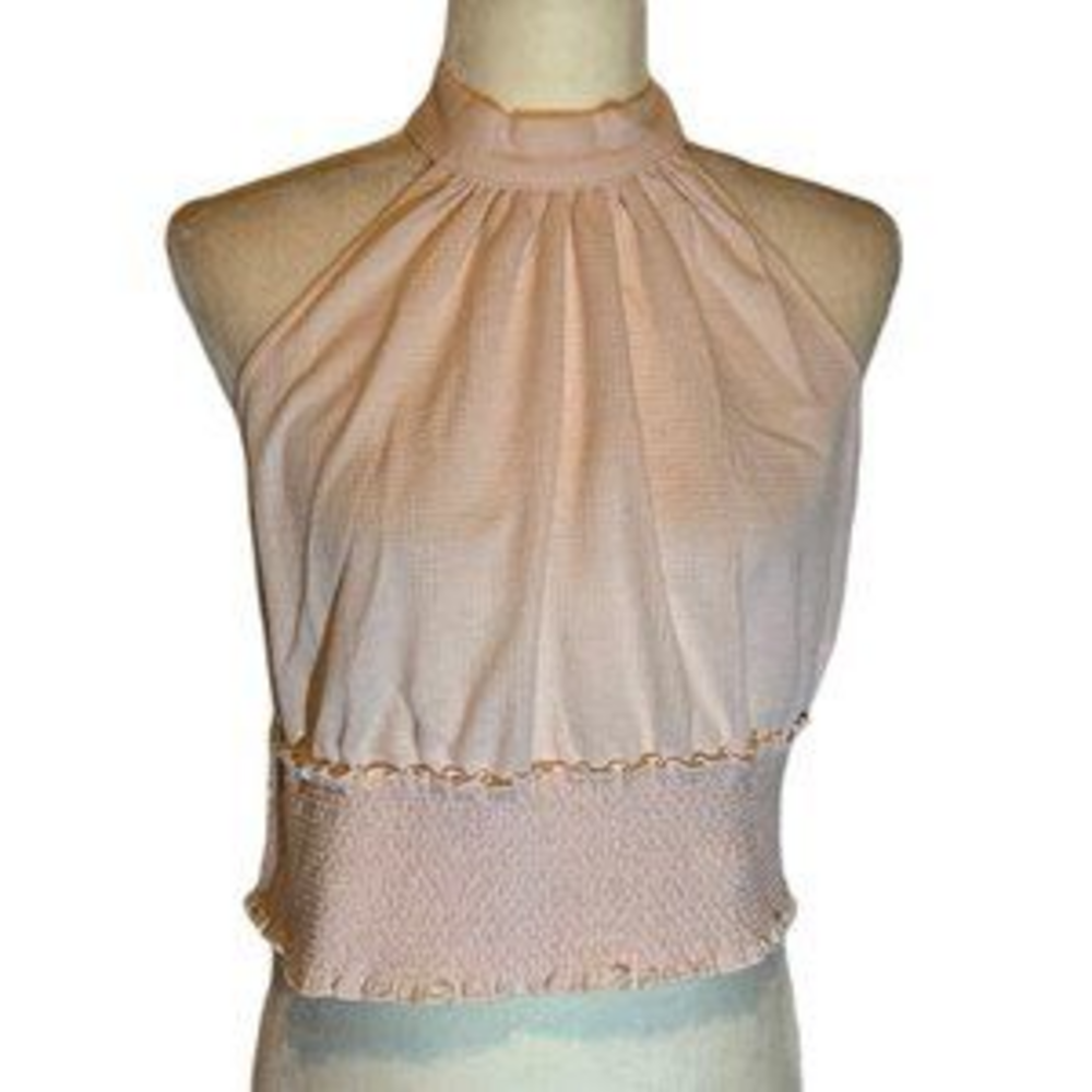 Free People High Neck Halter Top. New With Tickets. Size Large. in Pink - Picture 2 of 5